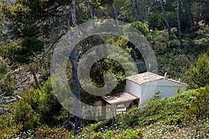 country house in a forest on the costa brava near the coast
