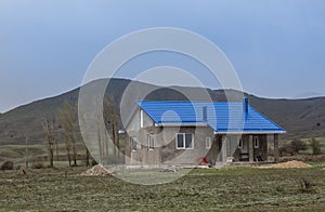 Country house under construction in the highlands
