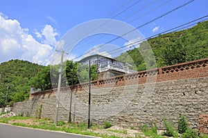 Country house with wall of changping distict, adobe rgb