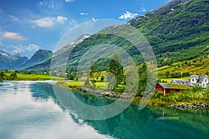 Country houses in village Olden in Norway.