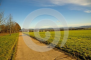 Country idyll with view to German highlands