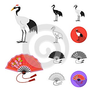 Country Japan cartoon,black,flat,monochrome,outline icons in set collection for design.Japan and landmark vector symbol