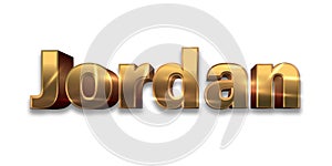 Country Jordan text for Title or Headline. In 3D Fancy Fun and Cute style.