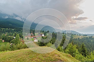 Country landscape in Borsa, Maramures, Romania