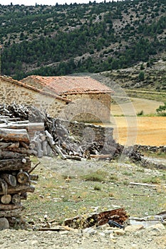 Country landscape in Gudar mountains Teruel Spain photo