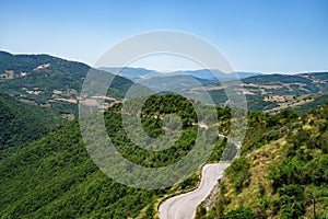 Country landscape near Albano di Lucania, Italy