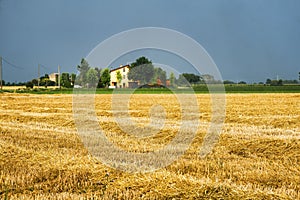 Country landscape near Fiorenzuola Piacenza, Italy