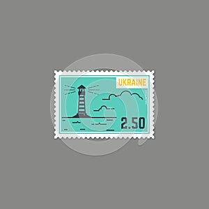 Country Lighthouse Postage Stamp