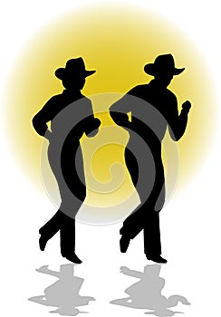 Country Line Dancing Couple/ai