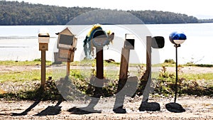 Country mail boxes on the main road