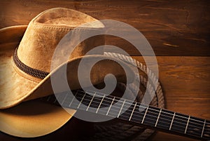 Country music background with guitar