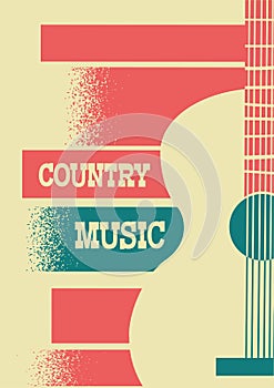 Country Music background with musical instrument acoustic guitar