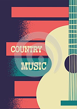 Country Music background with musical instrument acoustic guitar