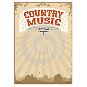 Country music festival background with american landscape