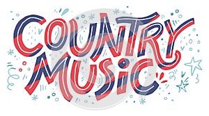 Country music festival banner color vector template
