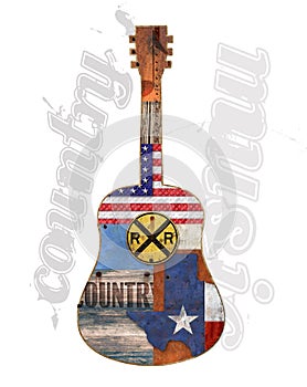 Country Music Guitar American Rustic
