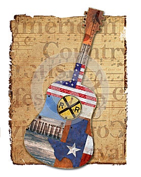 Country Music Guitar American Rustic