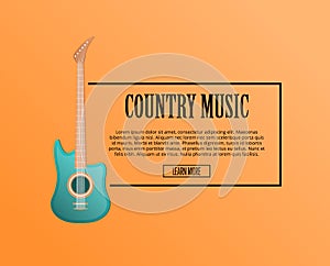Country music poster with acoustic guitar