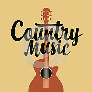 Country music poster with an electric guitar