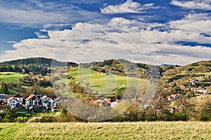 Country near Poniky village during spring