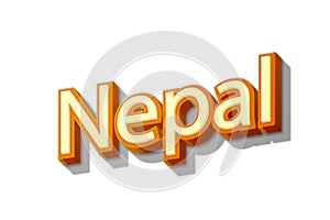 Country Nepal text for Title or Headline. In 3D Fancy Fun and Cute style.