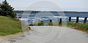 The country ocean side road to Blue Rocks Nova Scotia Canada.