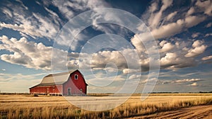 country red barn sky