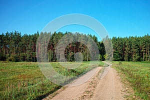 country road across the field