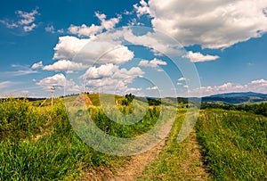 Country road along the hillside