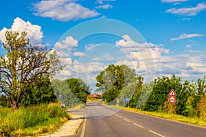 Country road in beautiful summer scenery Bulgaria