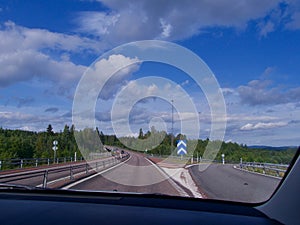 Country Road, cloudy sommar fourney in Sweden