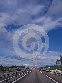 Country Road, cloudy sommar fourney in Sweden