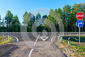 Country road and crossroad a group signs