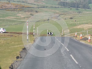 A  country road through the cumbrian hillside