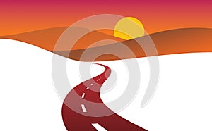 Country road curved highway vector perfect design illustration.