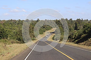 A country road cuts through a way between Nyeri - Nyahururu