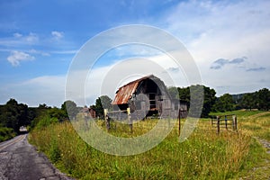 Country Road With Derelict Barn