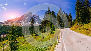 Country road at the european alps