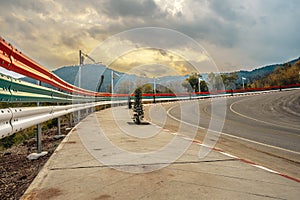 Country road through the forest to the top of high mountain, Famous highway in Loei Thailand, Curve hundreds body of the dead