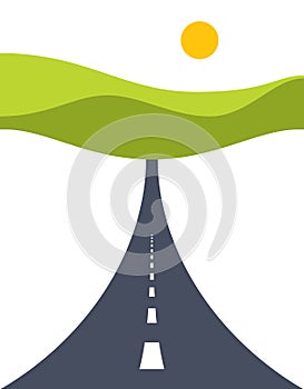 Country road highway vector perfect design illustration. The way