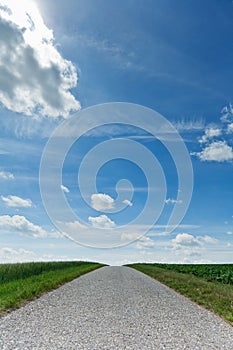 Country road with horizon