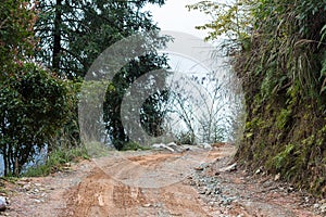 country road in mountain of Dazhai country