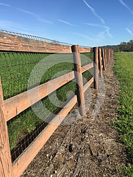 Country road ranch fence