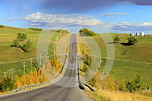 Country Road Wood Utility Pole Alberta Canada Landscape photo