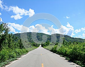 Country road to the Mountain natural landscape,