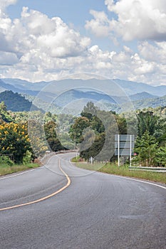 Country road to Sameoung, Chiangmai, Thailand.