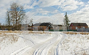 Country road to Ukrainian rural village