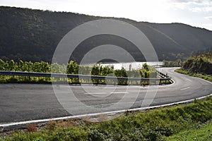 country road in the vineyards, s-curve above Pommern photo