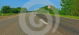 Country road in Vojvodina, Serbia