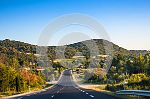 Country road winding through the French Provence